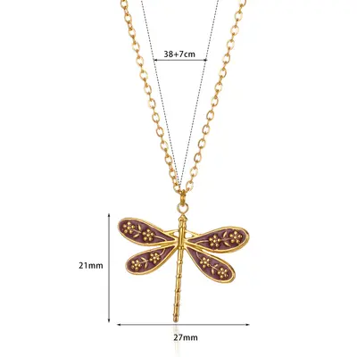 Dragonfly Pendant Necklace, Trendy Insect Collection Collarbone Chain - 11