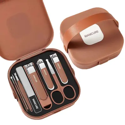 5-teiliges Nagelpflegeset mit Anti-Spritzschutz, tragbar mit Griff, bedruckbar mit Logo, Großhandel - Nagelschere
