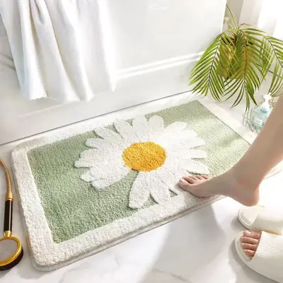 Bathroom Mat, Absorbent Non-Slip Thick Entrance Rug, Multiple Designs - 9