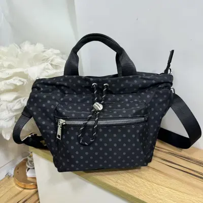 Waterproof Nylon Women's Bag, Polka Dot, Backpack and Crossbody - 11