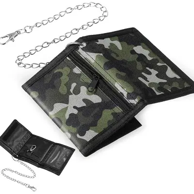 Foldable Waterproof Men's Wallet with Chain and Anti-Theft Waist Pouch - 4