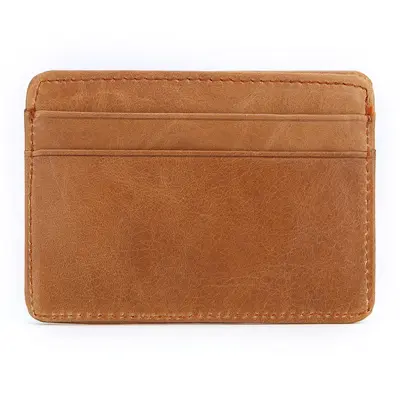 Men's genuine leather wallet, oiled wax cowhide, retro multi-card slot - 9