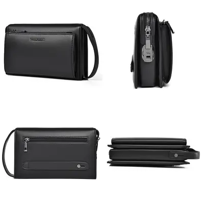 Men's Waterproof Clutch Bag with Lock, Large Capacity - 5