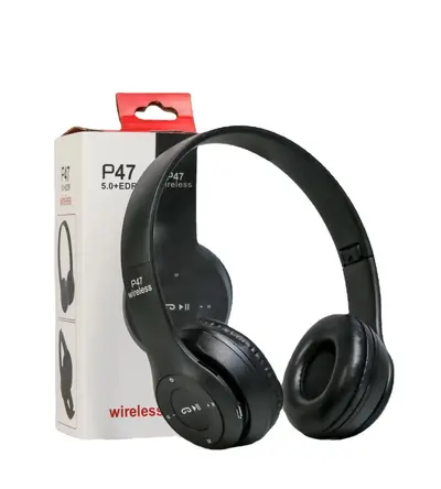 P47 Bluetooth headphones, wireless, over-ear, subwoofer