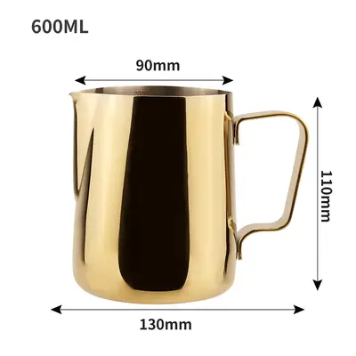 Stainless Steel Latte Art Milk Frothing Pitcher with Measurement Marks and Spout - 12
