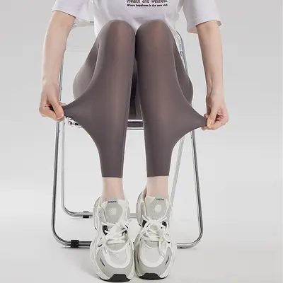 Damen ultradünne Leggings hohe Taille Eisseide Sonnenschutz - 7