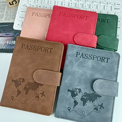 Sınır ötesi nokta deri pasaport koruma seti manyetik toka pu deri pasaport tutucu çok fonksiyonlu belge çantası pasaport çantası