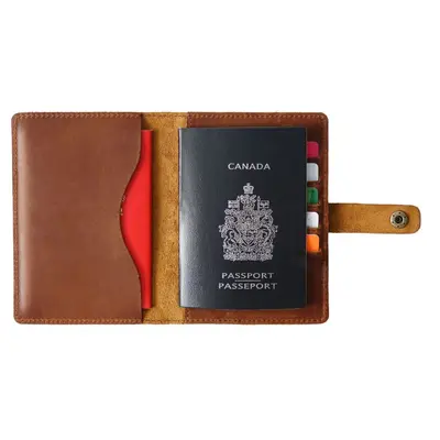 Crazy Horse leather passport holder, vintage multifunctional