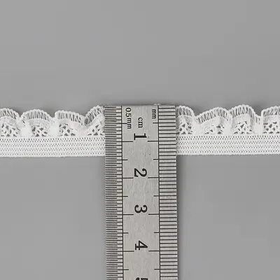 1,5 cm Elastik Dantel, Deniz Kabuğu Çiçek Kenarlı Kadın İç Çamaşırı Bandı - 5
