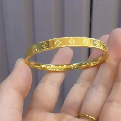 Ejderha ve Phoenix Uğurlu Yıldızlı Gökyüzü Bilezik Vietnamca Antik Kum Altın Katı Erik Çiçeği Itme-Çekme Trendy Moda Bilezik Toptan - 10