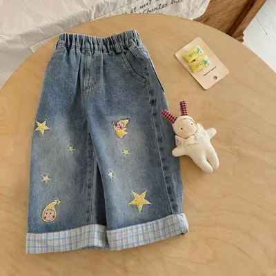 Mädchen Jeans mit geradem Schnitt, Herbstmodell - 7