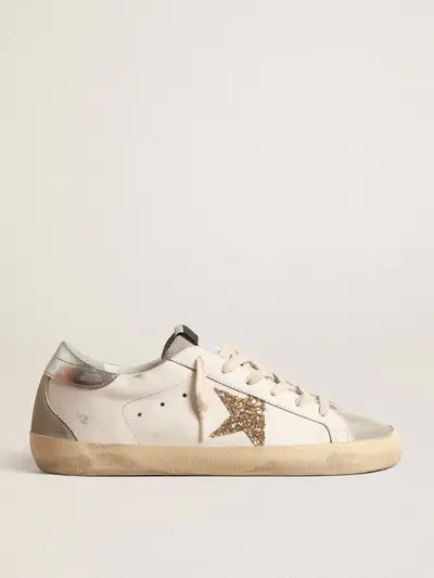 Distressed-Star-Sneaker aus echtem Leder, Colorblock - 7