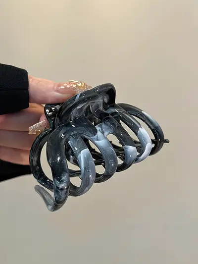 Süper güçlü kavrama ~ Kadınlar için ekstra büyük mürekkep balkabağı pençe klipsi 2024 yaz için yeni üst düzey arka kafa köpekbalığı saç tokası saç aksesuarı. - 8