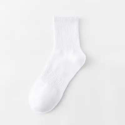 Zhuji Socken für Herren, mittelhoch bis hochschaft, schwarz/weiß, reine Baumwolle, atmungsaktiv, geruchshemmend, schweißabsorbierend, Sportsocken mit Frottee-Sohle für Frühling und Sommer - 10