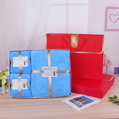 Korallenvlies-Handtuch-Set dreiteilig Geschenkbox - 9