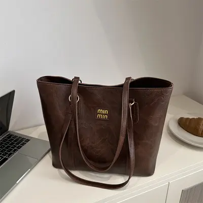 Große Damen-Tote-Bag aus PU im Retro-Stil - 3