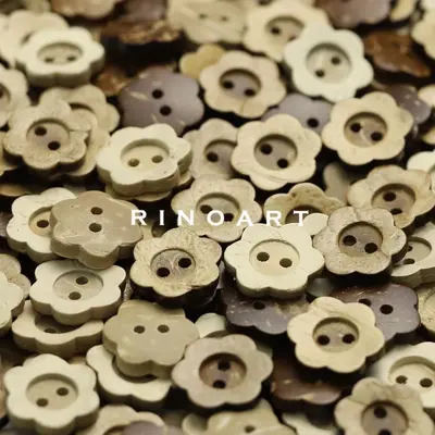 Eco-Friendly Plum Blossom Coconut Shell Buttons for DIY