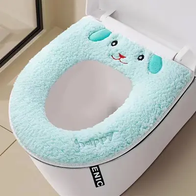 USB-beheizte WC-Sitzauflage, Winter-Plüsch, universal mit Griff - 9