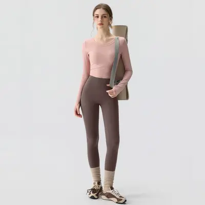 秋冬季新款瑜伽服女2026瑜伽骑行跑步休闲长袖瑜伽套装女批发 - 8