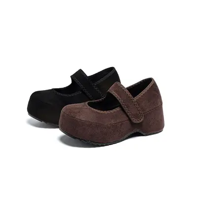 Women's Retro Velcro Mary Jane Shoes, Thick Sole, Spring Summer