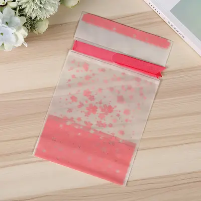 Drawstring Candy Packaging Bag with Ribbon, Snowflake Pattern for Baking Snacks