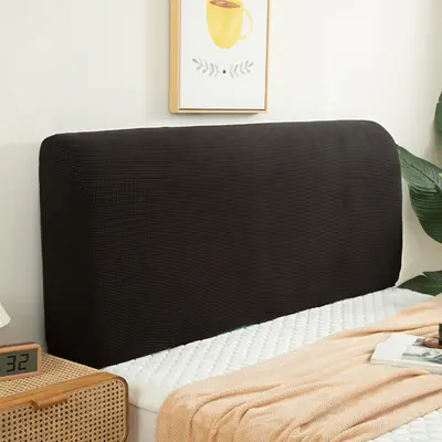 Cross-border Solid Color Corn Velvet Headboard Cover Elastic Headboard Protector Dustproof Slipcover Wholesale Universal Home - 8