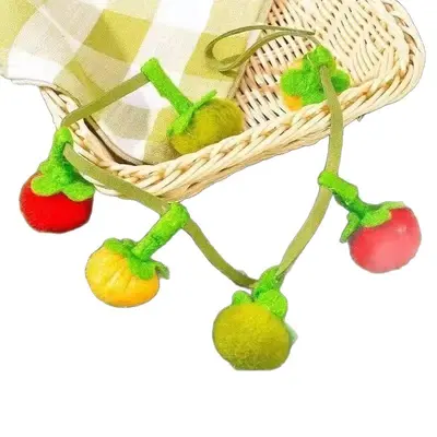 Cat Teaser Wand with Persimmon-Shaped Toy and Bell - 6