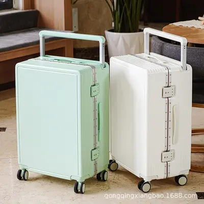 Breiter Trolley-Koffer mit Zahlenschloss und geräuscharmen Doppelrollen - 5