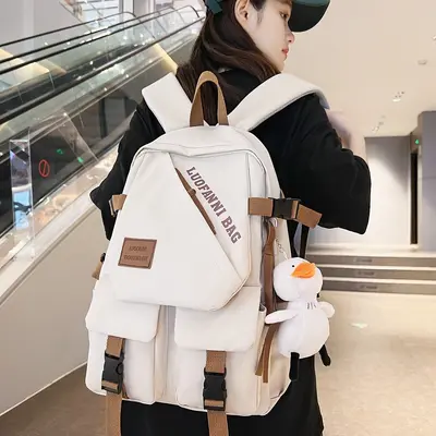 Women's Daily Backpack, Student Style, Large Capacity - 12