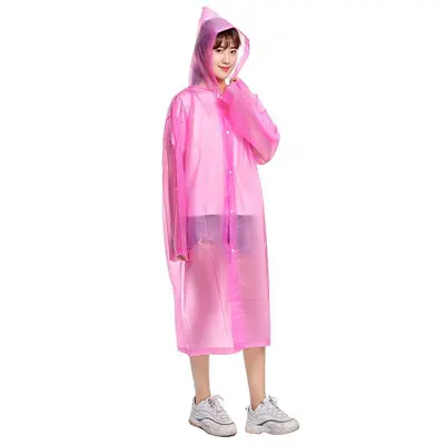 Adult Disposable Raincoat, Long Style, Transparent EVA, Unisex - 5