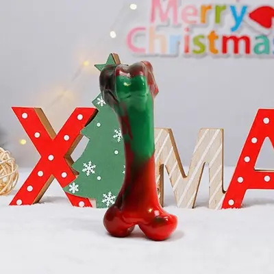 Christmas Colour Bone-Shaped Durable Dog Chew Teeth Cleaning Stick - 6