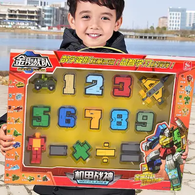Xinle Xin 2903 Transforming Robot Building Block Set with 26 Letters - 3