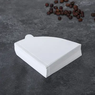 Cone Coffee Filter Paper for American Coffee Machines, V60 Filter, White Wood Pulp