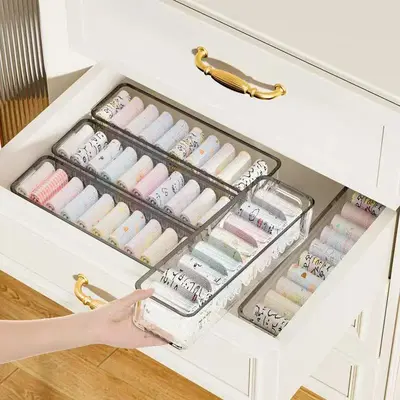 Narrow long storage box, acrylic, desktop organizer, transparent - 3