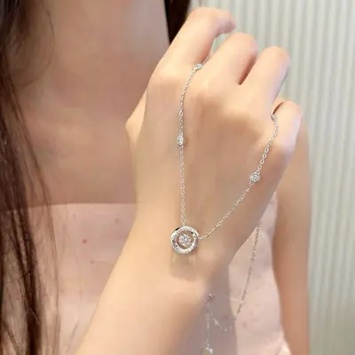 项链女款莫比乌斯环白铜锆石锁骨链轻奢小众生日礼物现货