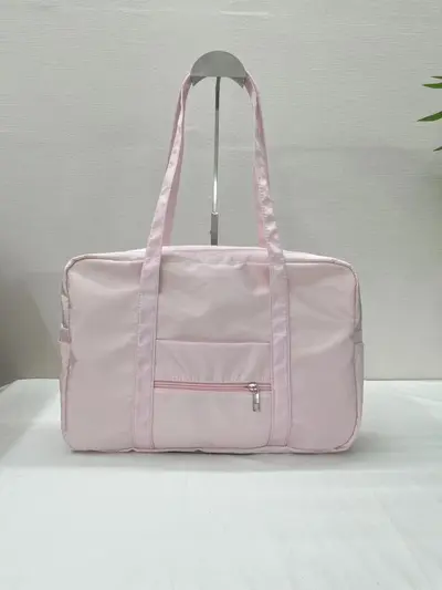 Pembe tote çanta, büyük kapasiteli, seyahat - 5