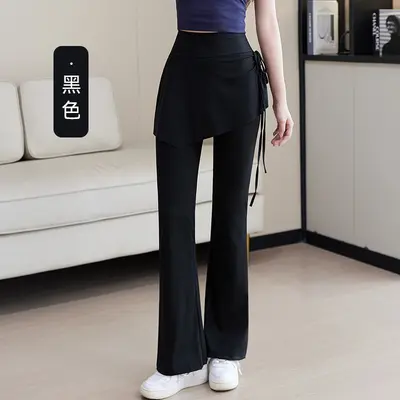 Women's Thin Micro Flare Yoga Pants, Shark Style, Leg-Lengthening - 11