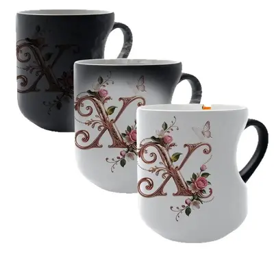 Heart-Shaped Color-Changing Ceramic Mug, Reusable Heat-Sensitive Coffee Cup