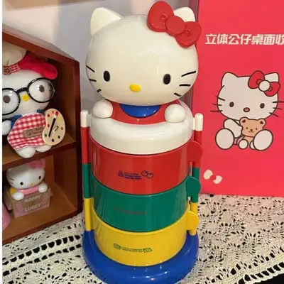 Katzen-Design dreistöckige Drehbox Schmuckaufbewahrung Schreibtisch - 2