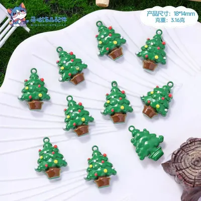 Çinko alaşımlı mini Noel süsü kolye ucu, DIY takı yapımı için - 11
