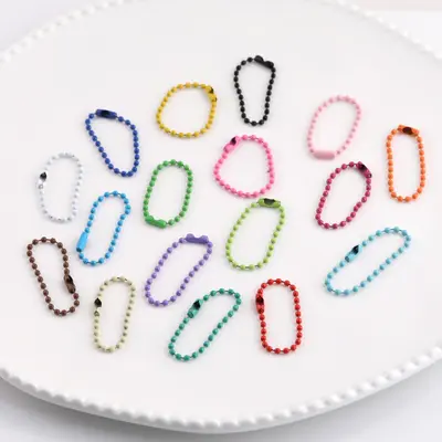 Multi-Colour Bead Chain, DIY Jewellery Accessory, Baked-Paint Iron Chain