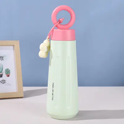 316 Paslanmaz Çelik Termos Kupa 500 ml Taşıma Kollu Açık Hava Spor Su Şişesi - 9