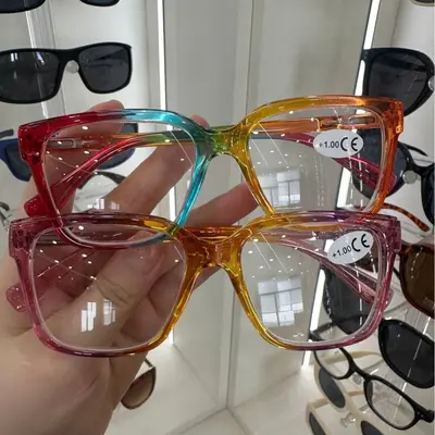 Large Frame Reading Glasses, Gradient Colour Frame, Resin Lenses - 4
