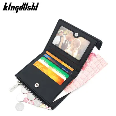 Men's Short Wallet, Retro Business Style, Side-Zip Coin Pouch - 3