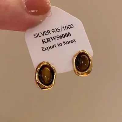 Vintage inci küpe, yuvarlak tasarım, kadın - 4