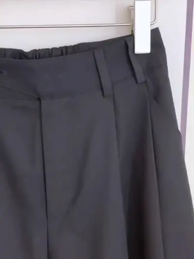 Elegant Black Waistband Wide-Leg Trousers