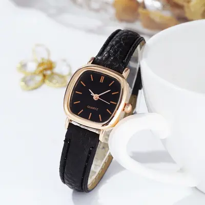 Korean-style quartz watch, leather strap, couple model - 9