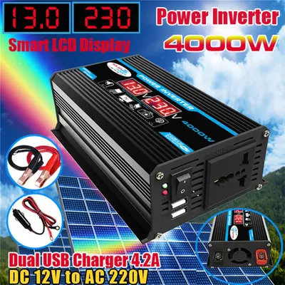 12V'dan 220V'a 300W Akıllı Araç İnvertörü, Çift USB'li - 7