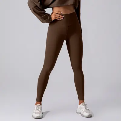 Kadın Hızlı Kuruyan Dar Yoga Pantolonu, Karın Kontrollü, Yüksek Belli