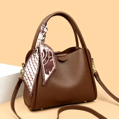 Niche Design Large Capacity Bucket Shoulder Bag with Crossbody Strap - 4